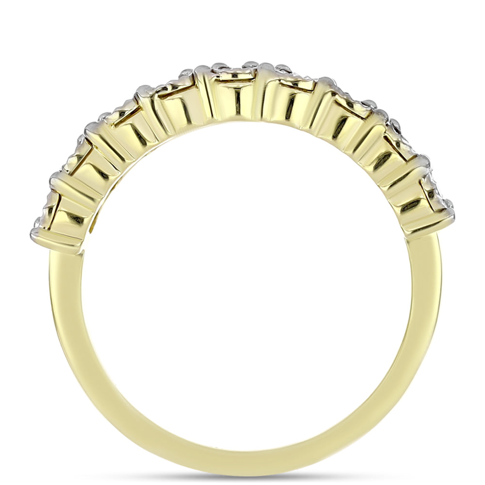 Inel din Argint 925 Placat cu Aur ( 4.11 grame ) cu Diamant Alb 0.12 Carate 2 