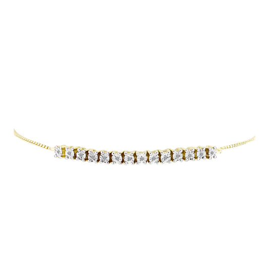 Brățară din Argint 925 Placat cu Aur ( 6.1 grame ) cu Diamant Alb 0.07 Carate