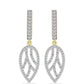 Cercei din Argint 925 Placat cu Aur ( 4.69 grame ) cu Diamant Alb și Topaz Alb 1.14 Carate