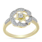 Inel din Argint 925 Placat cu Aur ( 3.2 grame ) cu Diamant Alb și Topaz Alb 0.21 Carate
