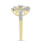 Inel din Argint 925 Placat cu Aur ( 3.2 grame ) cu Diamant Alb și Topaz Alb 0.21 Carate