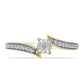 Inel din Argint 925 Placat cu Aur ( 1.88 grame ) cu Diamant Alb și Topaz Alb 0.15 Carate