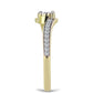 Inel din Argint 925 Placat cu Aur ( 1.88 grame ) cu Diamant Alb și Topaz Alb 0.15 Carate