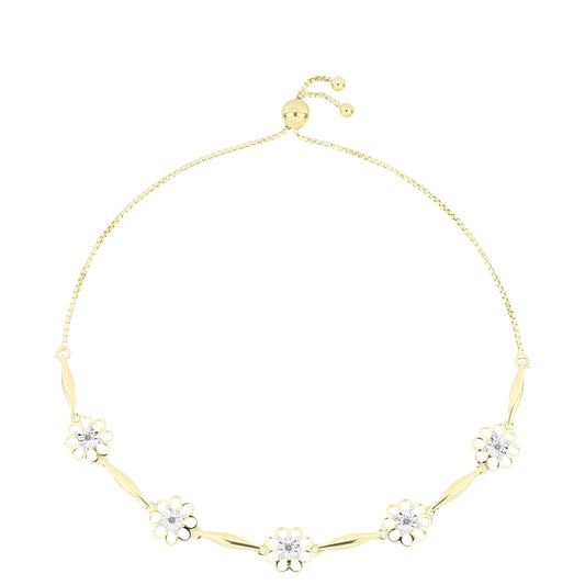 Brățară din Argint 925 Placat cu Aur ( 7.03 grame ) cu Diamant Alb 0.04 Carate