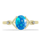 Inel din Argint 925 Placat cu Aur ( 1.85 grame ) cu Opal Etiopian ”Paradis” și Topaz Alb 0.75 Carate
