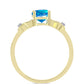 Inel din Argint 925 Placat cu Aur ( 1.85 grame ) cu Opal Etiopian ”Paradis” și Topaz Alb 0.75 Carate