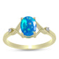Inel din Argint 925 Placat cu Aur ( 1.85 grame ) cu Opal Etiopian ”Paradis” și Topaz Alb 0.75 Carate