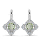 Cercei din Argint 925 ( 2.37 grame ) cu Ametist Verde și Topaz Alb 0.72 Carate