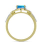 Inel din Argint 925 Placat cu Aur ( 4.2 grame ) cu Opal Etiopian ”Paradis” și Topaz Alb 1.5 Carate