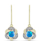 Cercei din Argint 925 Placat cu Aur ( 2.8 grame ) cu Opal Etiopian ”Paradis” și Topaz Alb 0.7 Carate