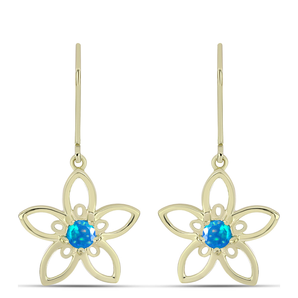 Cercei din Argint 925 Placat cu Aur ( 2.91 grame ) cu Opal Etiopian ”Paradis” 0.31 Carate