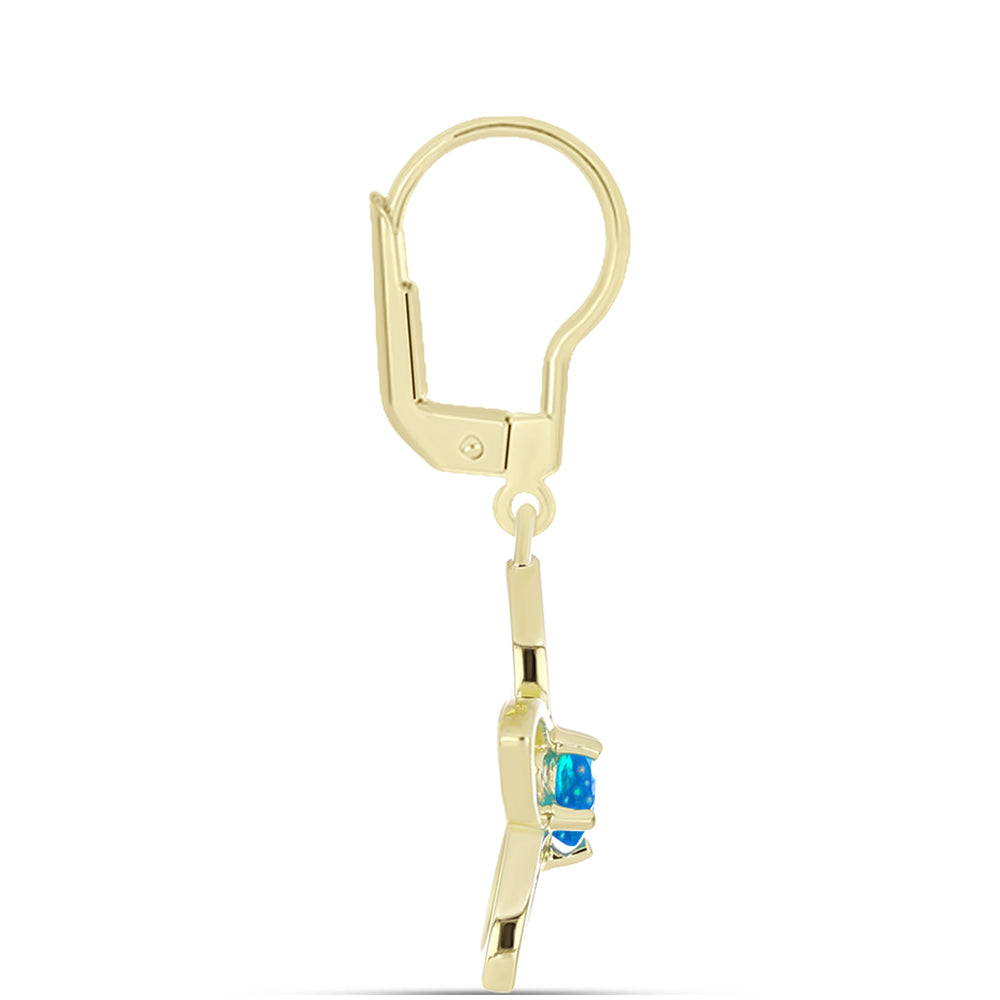 Cercei din Argint 925 Placat cu Aur ( 2.91 grame ) cu Opal Etiopian ”Paradis” 0.31 Carate 2 