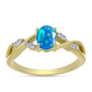 Inel din Argint 925 Placat cu Aur ( 2.54 grame ) cu Opal Etiopian ”Paradis” și Topaz Alb 0.53 Carate