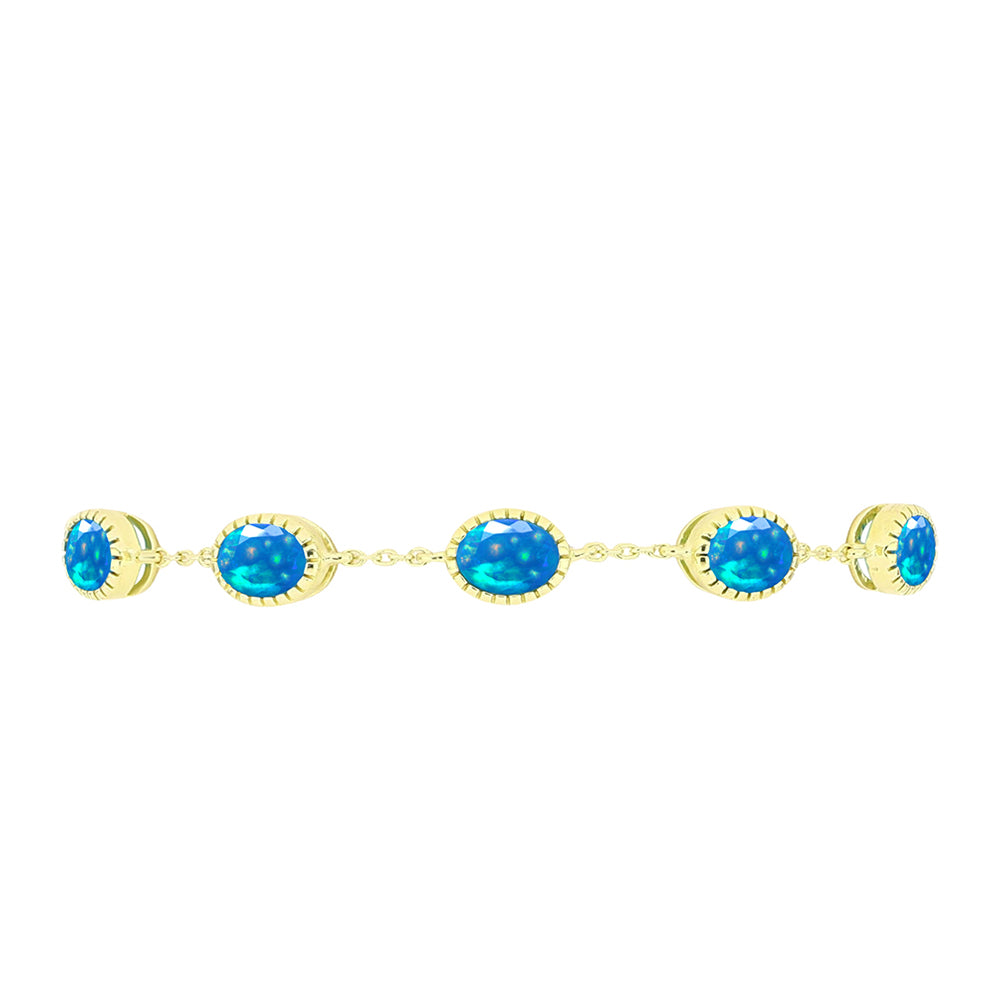 Brățară din Argint 925 Placat cu Aur ( 5.04 grame ) cu Opal Etiopian ”Paradis” 2.37 Carate 2 