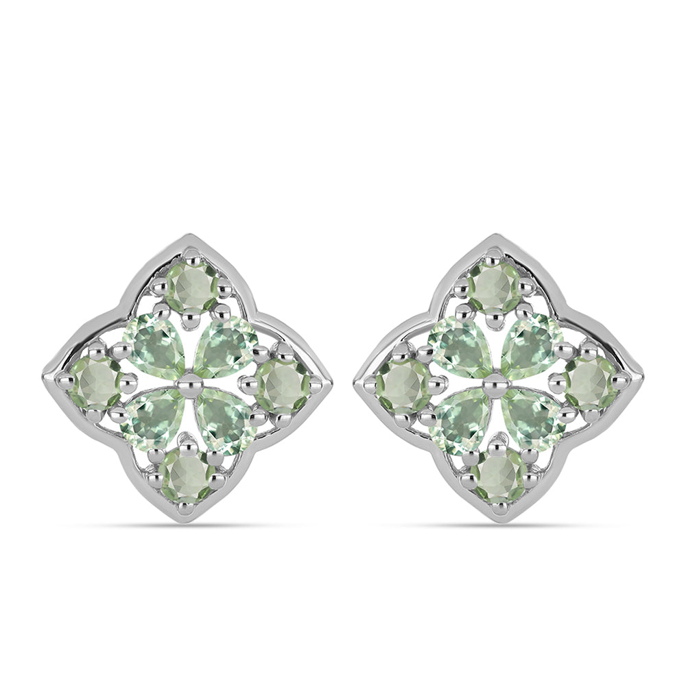 Cercei din Argint 925 ( 4.65 grame ) cu Ametist Verde 1.88 Carate