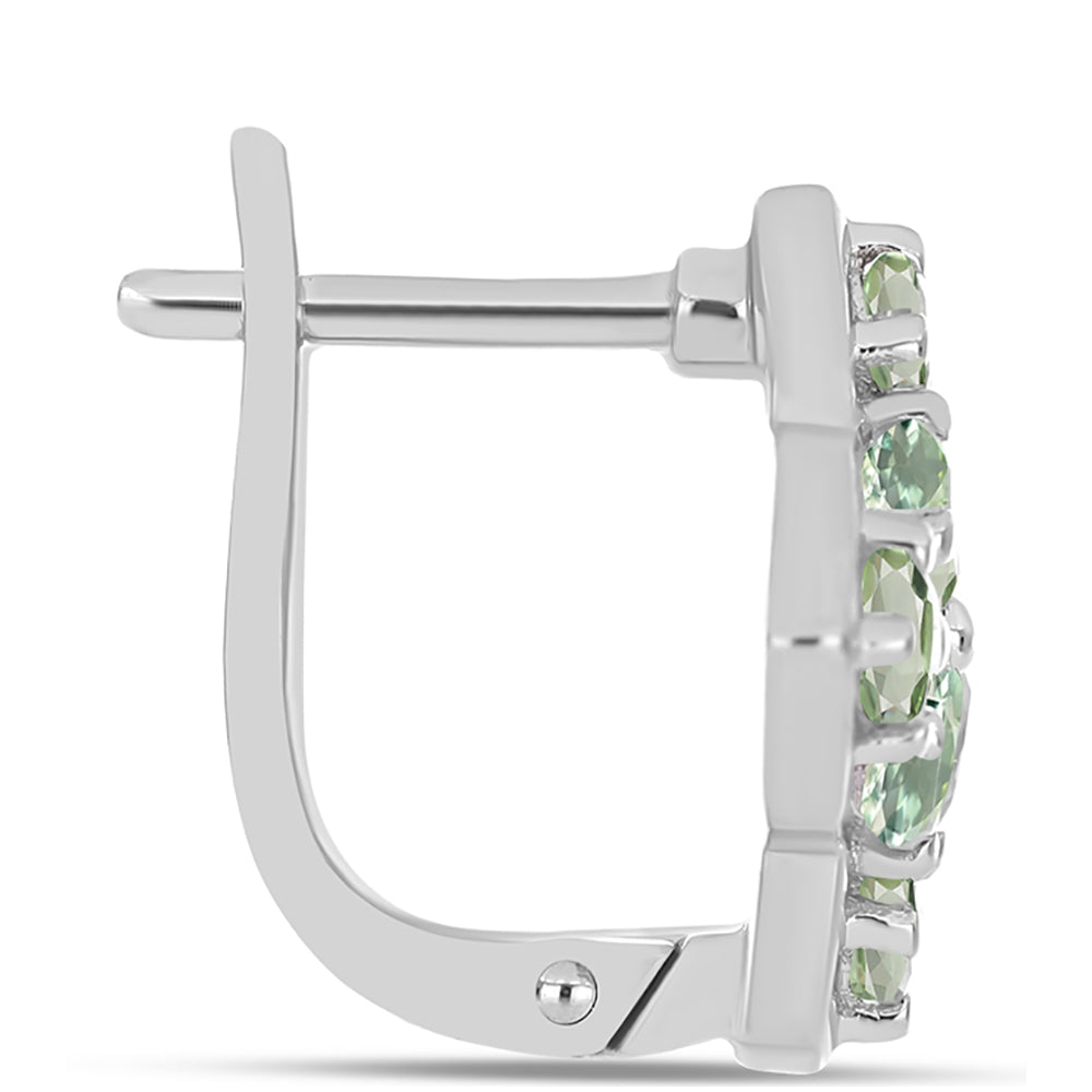 Cercei din Argint 925 ( 4.65 grame ) cu Ametist Verde 1.88 Carate 2 