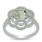 Inel din Argint 925 ( 3.35 grame ) cu Ametist Verde și Peridot Changbai 2.28 Carate