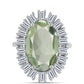 Inel din Argint 925 ( 4.37 grame ) cu Ametist Verde și Topaz Alb 7.68 Carate