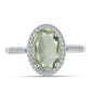 Inel din Argint 925 ( 2.38 grame ) cu Ametist Verde și Topaz Alb 3.19 Carate