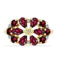 Inel din Argint 925 Placat cu Aur ( 3.03 grame ) cu Granat Rodolit și Topaz Alb 2.91 Carate