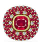 Inel din Argint 925 Placat cu Aur ( 4.79 grame ) cu Rubin Malagasy și Topaz Alb 6.04 Carate