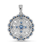 Pandantiv din Argint 925 ( 2.16 grame ) cu Moissanite Albastru Oceanic 0.37 Carate