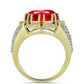 Inel din Argint 925 Placat cu Aur ( 5.03 grame ) cu Agat Roșu și Zircon Alb 6.51 Carate