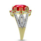 Inel din Argint 925 Placat cu Aur ( 5.03 grame ) cu Agat Roșu și Zircon Alb 6.51 Carate
