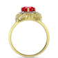 Inel din Argint 925 Placat cu Aur ( 3.96 grame ) cu Agat Roșu și Topaz Alb 1.29 Carate