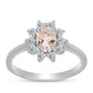 Inel din Argint 925 ( 2.23 grame ) cu Morganit Gozareh și Topaz Alb 0.99 Carate