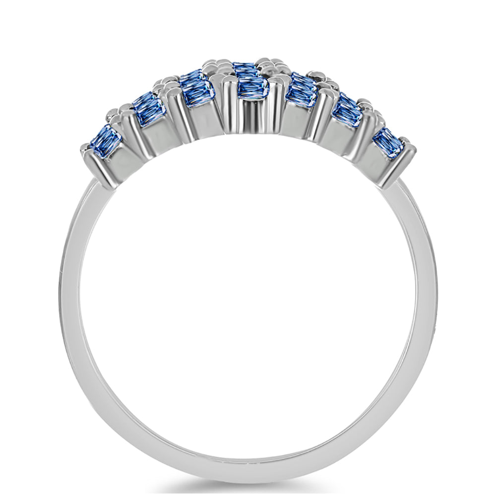 Inel din Argint 925 ( 3.99 grame ) cu Moissanite Albastru Oceanic 1.74 Carate