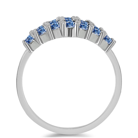 Inel din Argint 925 ( 3.99 grame ) cu Moissanite Albastru Oceanic 1.74 Carate
