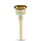 Inel din Argint 925 Placat cu Aur ( 2.14 grame ) cu Cuarț Coniac și Topaz Alb 1.61 Carate