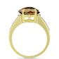 Inel din Argint 925 Placat cu Aur ( 2.38 grame ) cu Cuarț Coniac și Topaz Alb 2.47 Carate