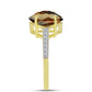 Inel din Argint 925 Placat cu Aur ( 2.38 grame ) cu Cuarț Coniac și Topaz Alb 2.47 Carate