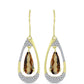 Cercei din Argint 925 Placat cu Aur ( 4.52 grame ) cu Cuarț Coniac și Topaz Alb 4.85 Carate
