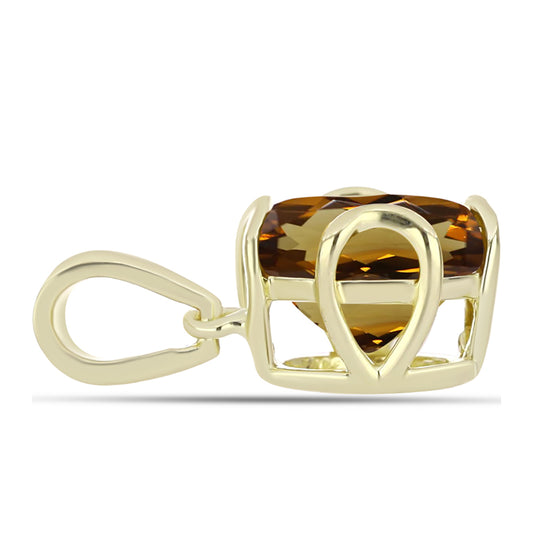 Pandantiv din Argint 925 Placat cu Aur ( 0.78 grame ) cu Cuarț Coniac 1.76 Carate