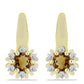 Cercei din Argint 925 Placat cu Aur ( 2.69 grame ) cu Cuarț Coniac și Topaz Alb 0.64 Carate