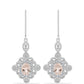 Cercei din Argint 925 ( 4.96 grame ) cu Morganit Gozareh și Topaz Alb 1.96 Carate