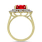 Inel din Argint 925 Placat cu Aur ( 4.53 grame ) cu Agat Roșu și Topaz Alb 6.08 Carate