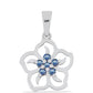 Pandantiv din Argint 925 ( 1.64 grame ) cu Moissanite Albastru Oceanic 0.19 Carate