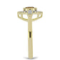 Inel din Argint 925 Placat cu Aur ( 3.46 grame ) cu Cuarț Coniac și Topaz Alb 1.16 Carate