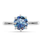 Inel din Argint 925 ( 2.15 grame ) cu Moissanite Albastru Oceanic 1.49 Carate