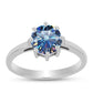 Inel din Argint 925 ( 2.15 grame ) cu Moissanite Albastru Oceanic 1.49 Carate