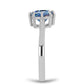 Inel din Argint 925 ( 2.15 grame ) cu Moissanite Albastru Oceanic 1.49 Carate