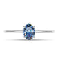 Inel din Argint 925 ( 1.55 grame ) cu Moissanite Albastru Oceanic 0.9 Carate