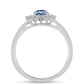 Inel din Argint 925 ( 1.55 grame ) cu Moissanite Albastru Oceanic 0.9 Carate
