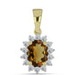 Pandantiv din Argint 925 Placat cu Aur ( 1.21 grame ) cu Cuarț Coniac și Topaz Alb 1.48 Carate