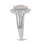 Inel din Argint 925 ( 3.67 grame ) cu Morganit Gozareh și Topaz Alb 0.93 Carate