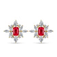 Cercei din Argint 925 Placat cu Aur ( 3.34 grame ) cu Agat Roșu și Topaz Alb 2.83 Carate